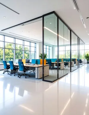 Aluminium Framed Glass Partition Installation
