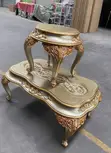 Golden Royal Center Table with 2 Bar Stools - 2