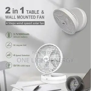 Rechargeable Table/Wall Mounted Non-Rotating Fan (8-Inch)