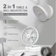 Rechargeable Table/Wall Mounted Non-Rotating Fan (8-Inch) - 1
