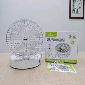 Rechargeable Table/Wall Mounted Non-Rotating Fan (8-Inch)