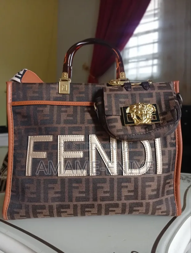 Fendi Vintage Large Tote Bag with Mini Purse - Brown - 1