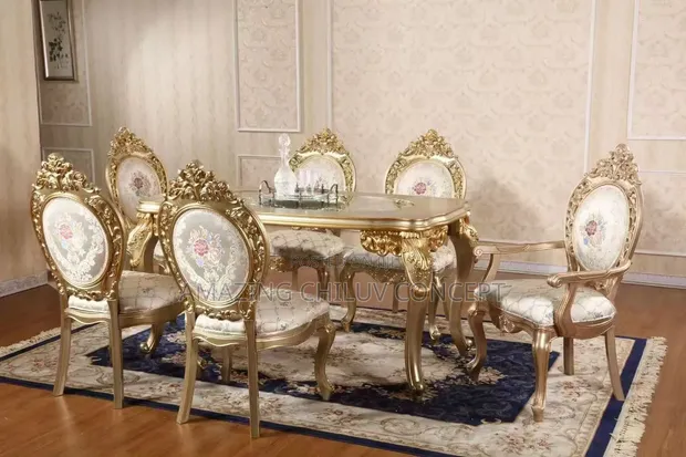 Elegant Luxury Oval Dining Table Set - 6 Seater - 1
