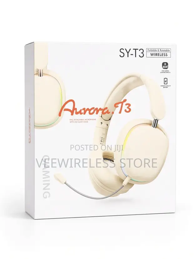 Aurora T3 SY-T3 Wireless Gaming Headset - White - 1
