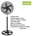Hansen Fan Mai Girman Inci 18 Na Masana'antu - 2