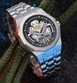 Unique Men's Silver Chain Quartz Watch - 1