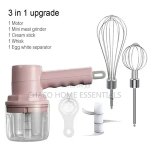 3-in-1 Mini Cordless Electric Hand Whisk & Food Chopper