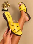 Kenneth Cole Mata masu Kafa Flat Slides - Yellow - 1