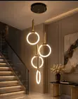 Modern LED Staircase Chandelier Ring Pendant Light - 2