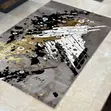 Modern Abstract Turkish Rug 5x7 - Beige, Grey, Gold - 1