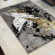 Modern Abstract Turkish Rug 5x7 - Beige, Grey, Gold - 2