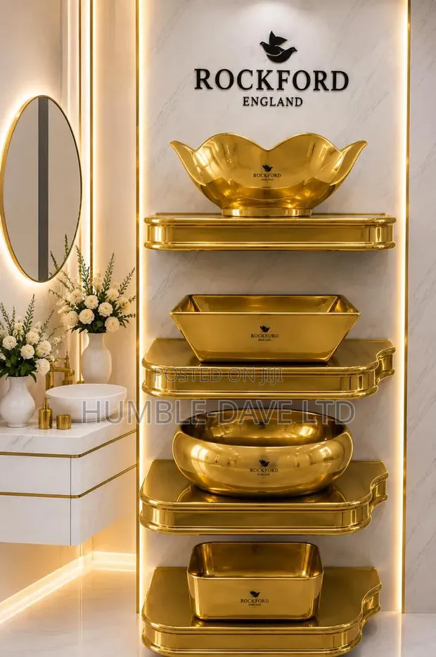Master Gold Wash Hand Basin with Shelf - 1