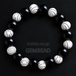 Bold Black and White Statement Bracelet