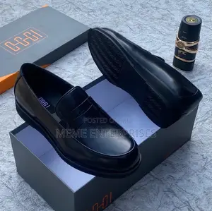 OGGI Classic Leather Flats Shoes - Black