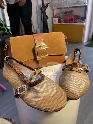 Zara Brown Leather Handbag and Shoe Combo