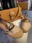 Zara Brown Leather Handbag and Shoe Combo - 3