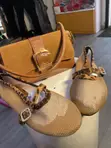 Zara Brown Leather Handbag and Shoe Combo - 5