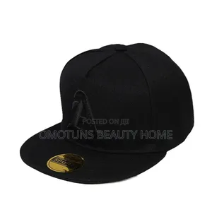 Unisex Black Cotton Baseball Cap