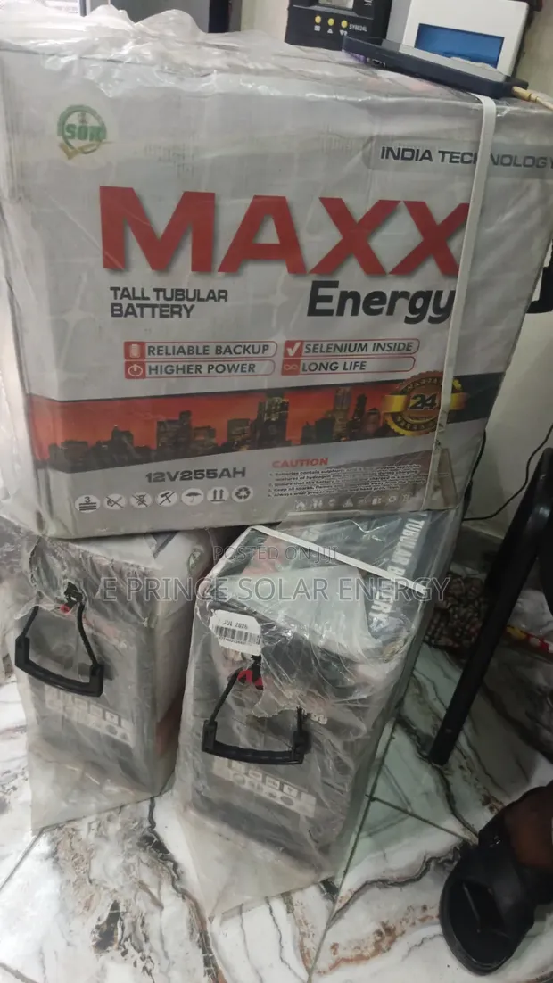 12V 255Ah Maxx Energy Tubular Battery - 1