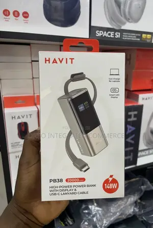 Havit PB38 20000mAh 140W Power Bank with Digital Display