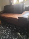 Modern Brown Leather Sofa Set - 4 Pieces - 2