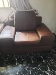 Modern Brown Leather Sofa Set - 4 Pieces - 3
