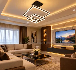Modern Dimmable LED Square Pendant Light for Bedroom, Dining