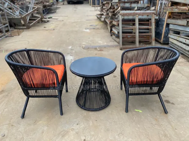 Modern Outdoor Bar Chairs with Small Table - 1