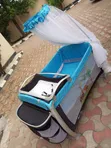 Mothercare Portable Baby Cot - Blue - 1