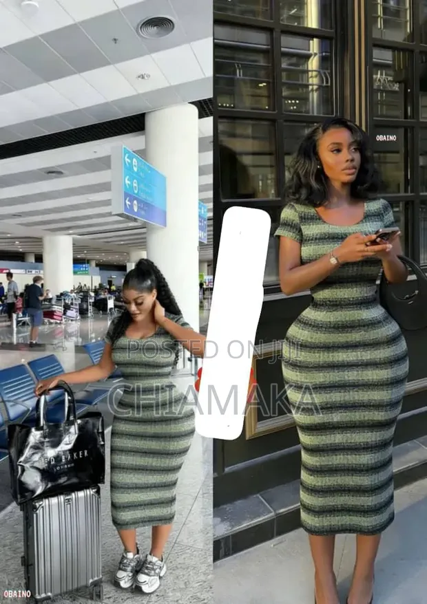 Charmie's Empire Essentialz - Trendy Brown Bodycon Dress - 1