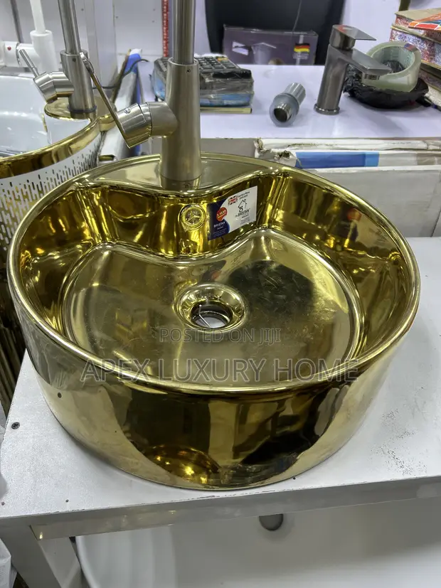 Gold Wash Hand Basin Counter Top - 1