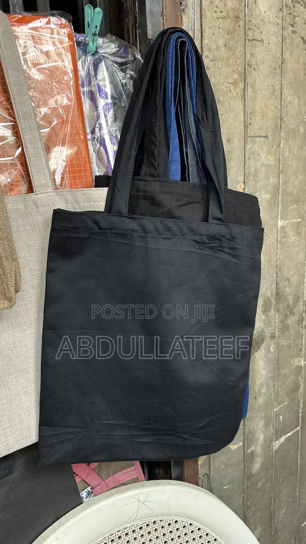 Plain Tote Bag - Black - 1
