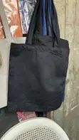 Plain Tote Bag - Black - 2