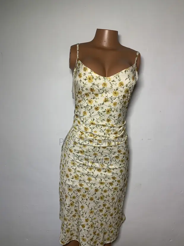 Classy Ladies Chiffon Gown - Yellow - 1