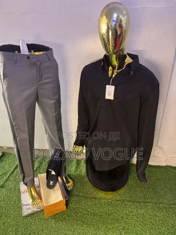 Complete Corporate Outfit: Black Shirt, Trouser & Half Cover Shoes - 1