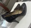 Black Textured Pointed-Toe Court Heels - Size 36.5 - 2