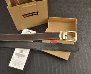 Levi Letter Buckle Belt - Brown Leather