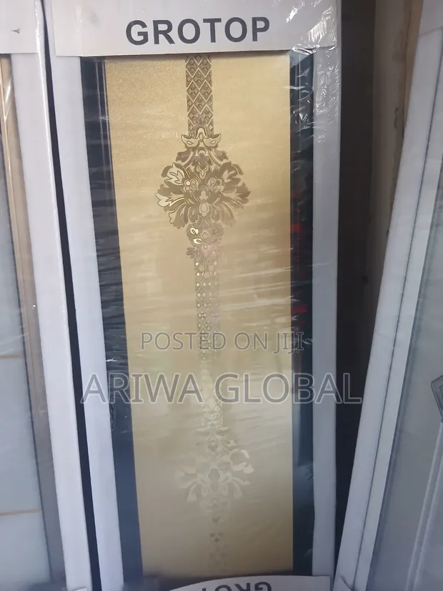 Full Glass Gold Quality Standard Toilet Door - 1