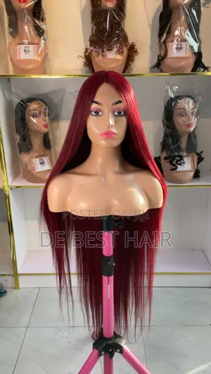 Human Hair Blend 40" with 5x5 Closure - Burgundy