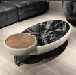 Executive Marble Surface Center Table tare da Built-in Rotating Side Table - 2