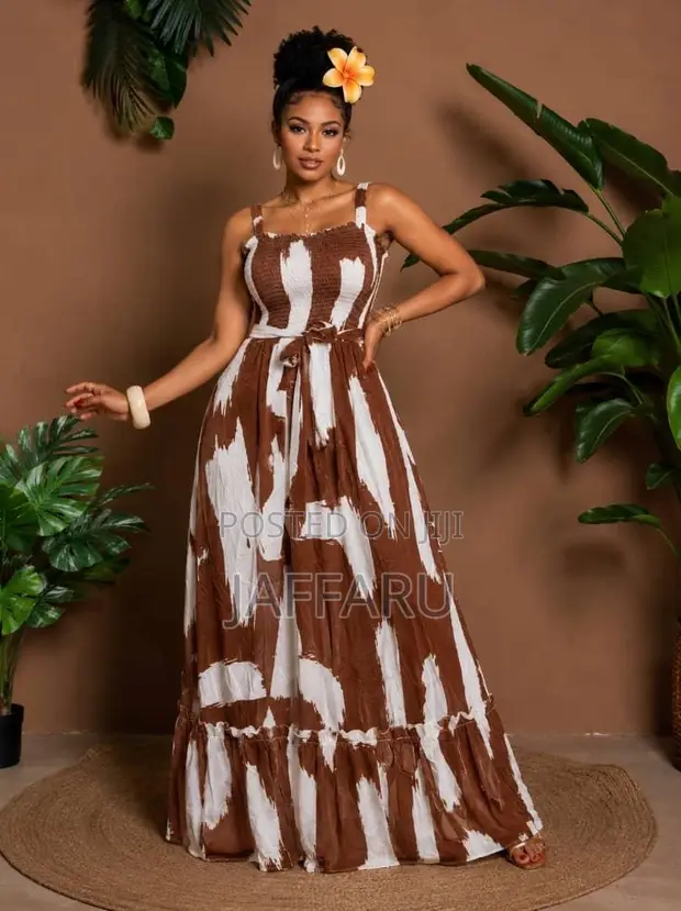 Ladies Smoky Long Flare Gown - 4 Colors - 1