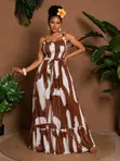 Ladies Smoky Long Flare Gown - 4 Colors - 1