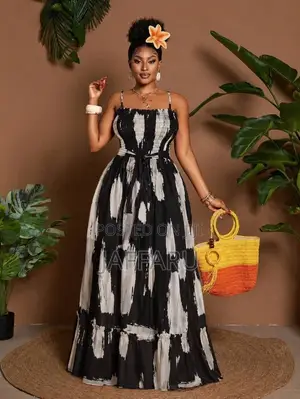 Ladies Smoky Long Flare Gown - 4 Colors