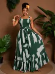 Ladies Smoky Long Flare Gown - 4 Colors - 3