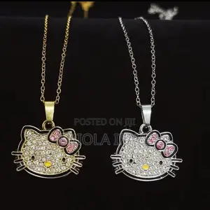 Hello Kitty Necklace - Pink & White Zircon