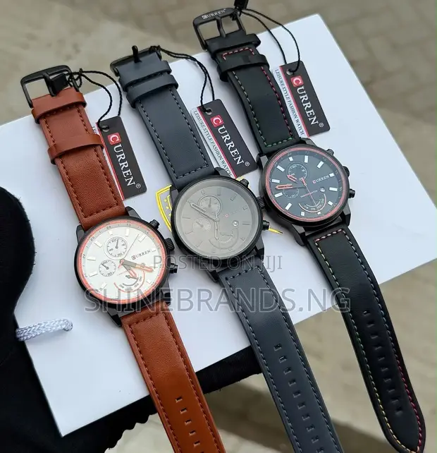 Curren Leather Chronograph Watch - Brown/Black - 1