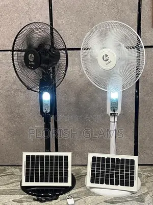 16-Inch Rechargeable Fan with Solar Panel & Bluetooth Speaker