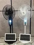 16-Inch Rechargeable Fan with Solar Panel & Bluetooth Speaker - 1
