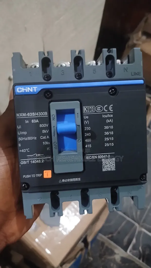 Brand New 63A 4-Pole CHINT Circuit Breaker - 1