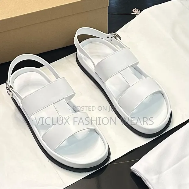 High Quality Men's White Leather Sandals - 1